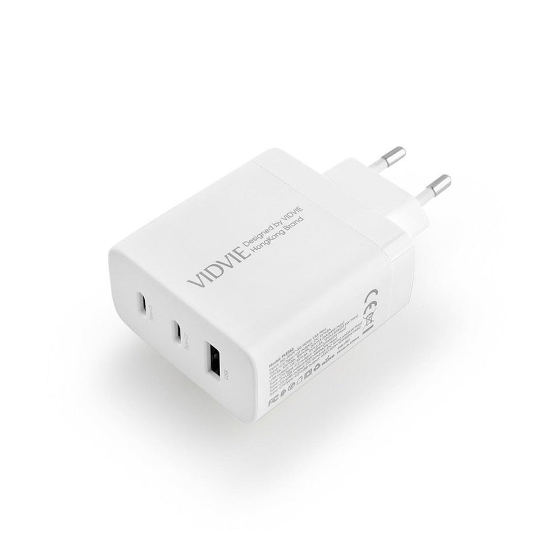 VIDVIE Netzladegerät, 3A, 65W, 2x USB-C, 1x USB, USB-C/USB-C Kabel, PLE262