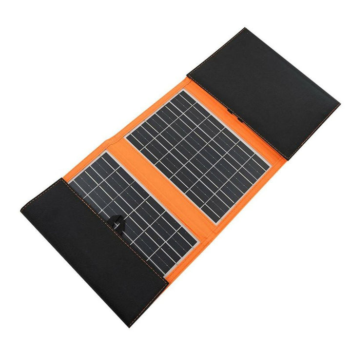 Solarmodul, Ladegerät, 20W, 2 USB-Anschlüsse, schwarz und orange, A05