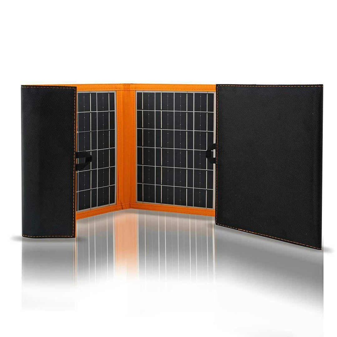 Solarmodul, Ladegerät, 20W, 2 USB-Anschlüsse, schwarz und orange, A05
