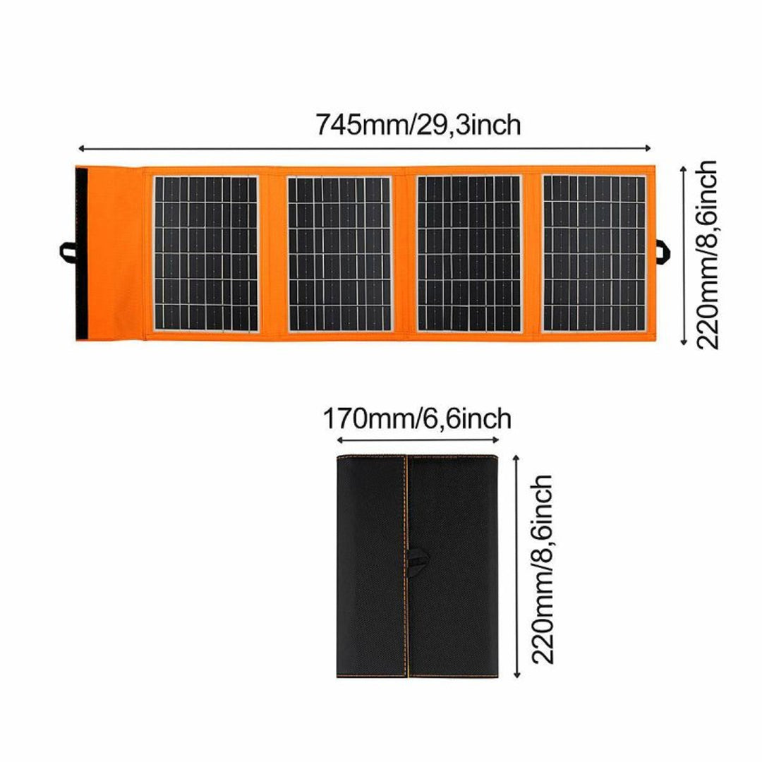 Solarmodul, Ladegerät, 20W, 2 USB-Anschlüsse, schwarz und orange, A05