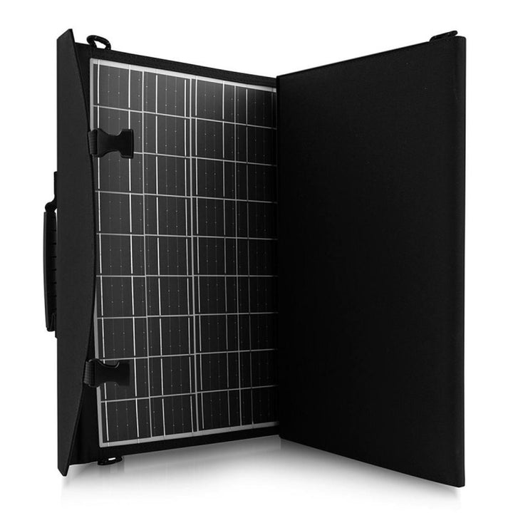 Solarmodul, Ladegerät, 60W, 2 USB-Anschlüsse, schwarz und orange, A06