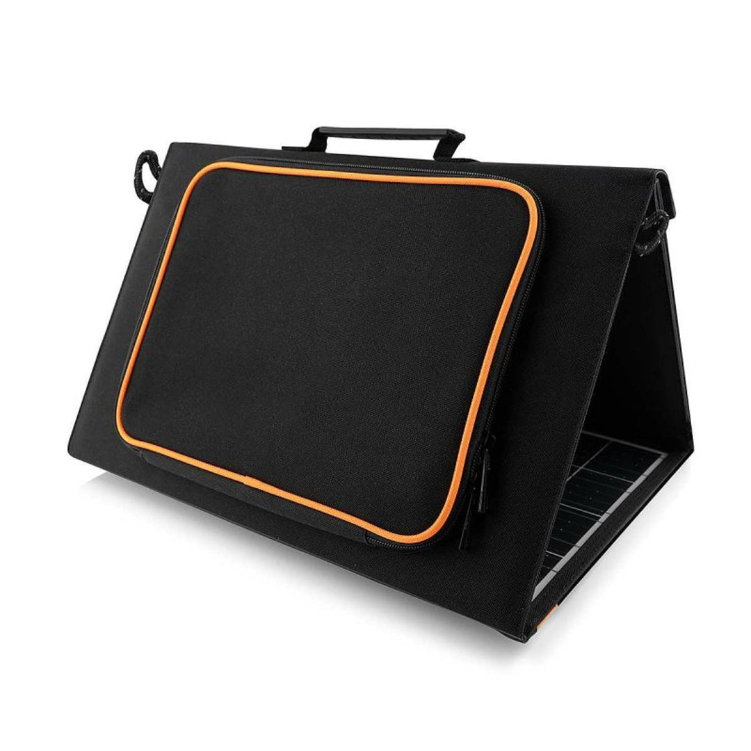 Solarmodul, Ladegerät, 60W, 2 USB-Anschlüsse, schwarz und orange, A06