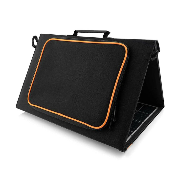 Solarmodul, Ladegerät, 60W, 2 USB-Anschlüsse, schwarz und orange, A06