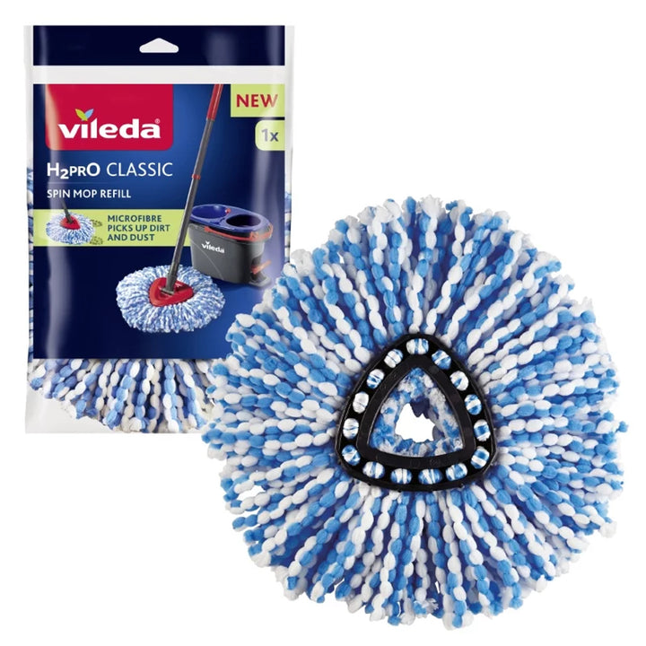 Vileda H2prO Mop-Einsatz, Mikrofaser, waschbar, dreieckiger Kopf, 178330