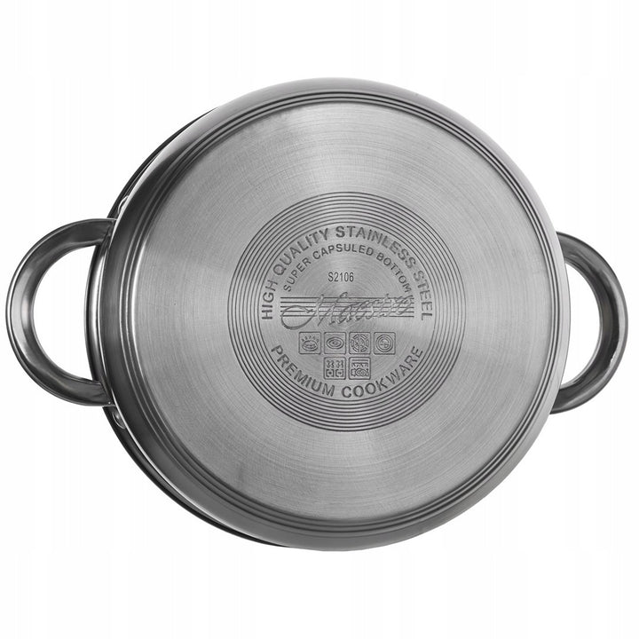 Maestro 9-teiliges Kochgeschirrset 1,5L, 2L, 3L, 5L, Edelstahl, spülmaschinenfest, geeignet für alle Herdarten, Kochplatte, MR-2021