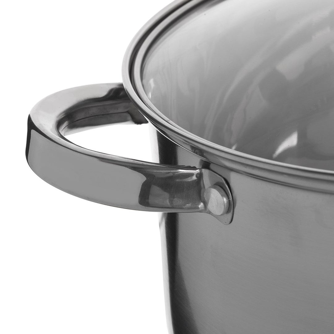Maestro 9-teiliges Kochgeschirrset 1,5L, 2L, 3L, 5L, Edelstahl, spülmaschinenfest, geeignet für alle Herdarten, Kochplatte, MR-2021