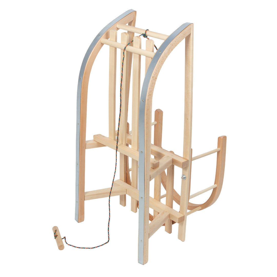 GreenBlue Holzschlitten, Rückenlehne, Sitz, Schnur, bis zu 100 kg, GB159