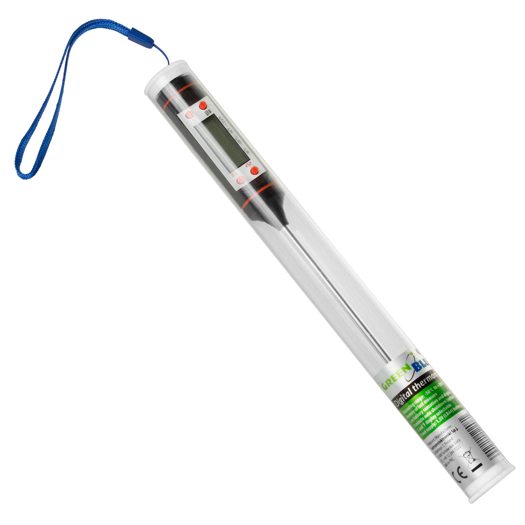Lebensmittelthermometer/Fühler, Grün-Blau, Fühlerlänge 15 cm, Temperaturbereich -50°C bis +300°C, Genauigkeit 0,1°C, GB178, 3 Stück.