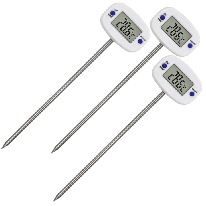 Lebensmittelthermometer/Fühler, GreenBlue, Fühlerlänge 15 cm, Temperaturbereich -50°C bis +300°C, Genauigkeit 0,1°C, GB382, 3 Stück