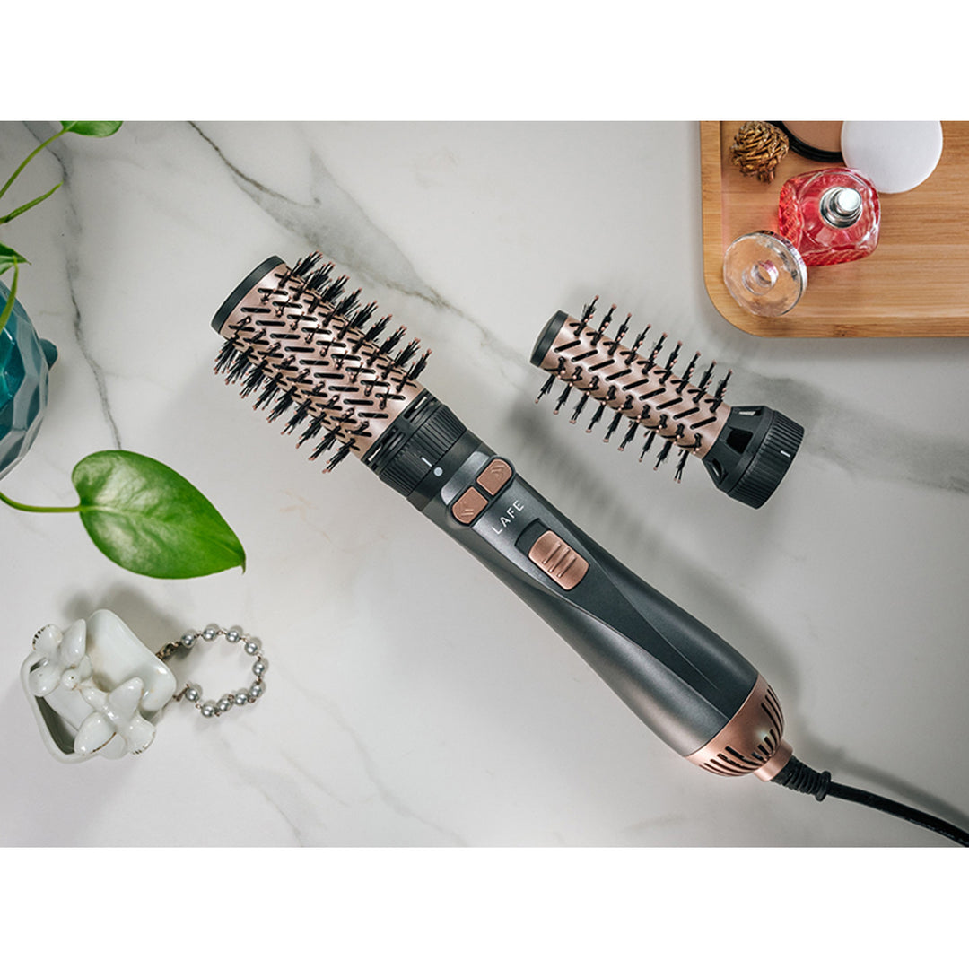 LAFE rotierender Lockenstab/Trockner, 2 Geschwindigkeiten, 3 Heizstufen, Ionisierung, 1200W, Sleek and Shine Style