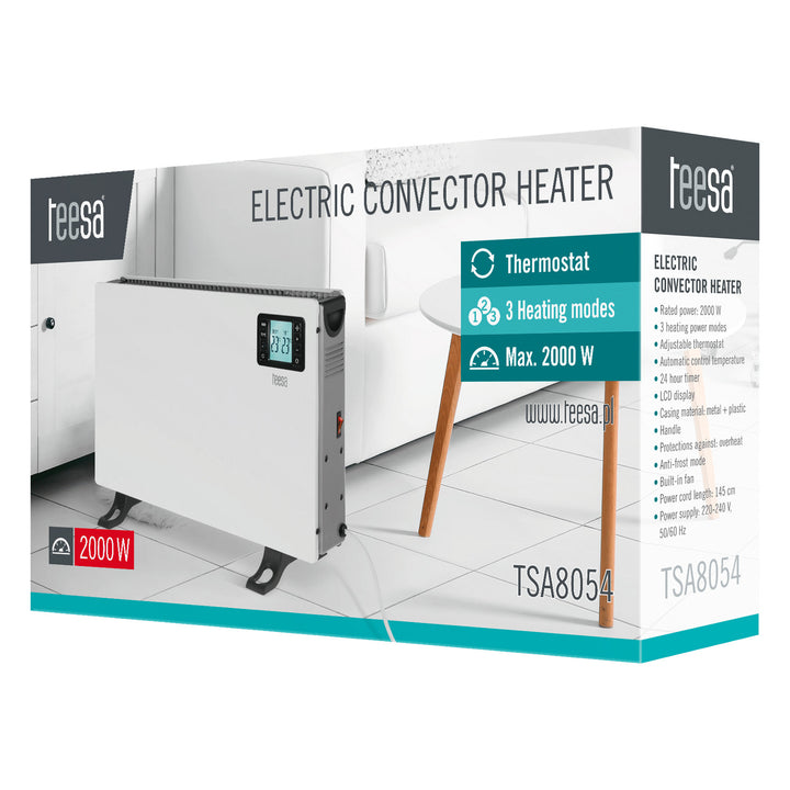 Teesa Konvektor, Timer-Funktion, Temperaturregelung, Anti-Frost-Modus, mit Fernbedienung, TSA8054
