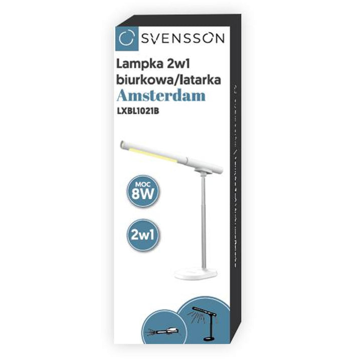 Svensson Büroleuchte / Taschenlampe, 2-in-1, 8W Leistung, USB-C-Laden, Helligkeitsregelung, LXBL1021B