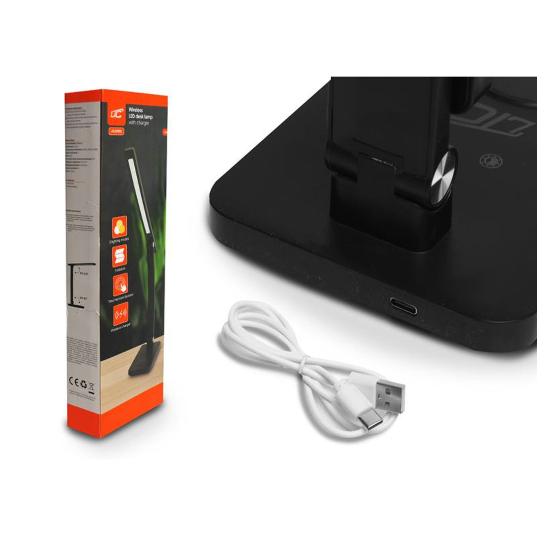 LTC Büroleuchte, LED 10W, drei Lichttemperaturen, induktives Laden, Touchpanel, LXL0099C