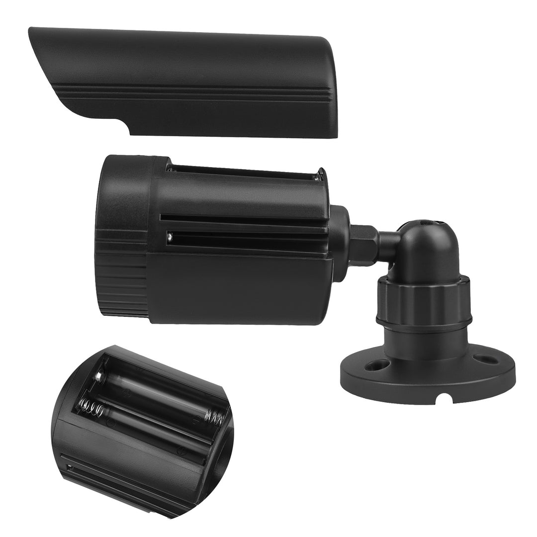 Set mit zwei Attrappen von Röhrenkameras, IR-LEDs, schwarz, Stromversorgung 2xAA (nicht im Lieferumfang enthalten), ABS, IR1800 BT