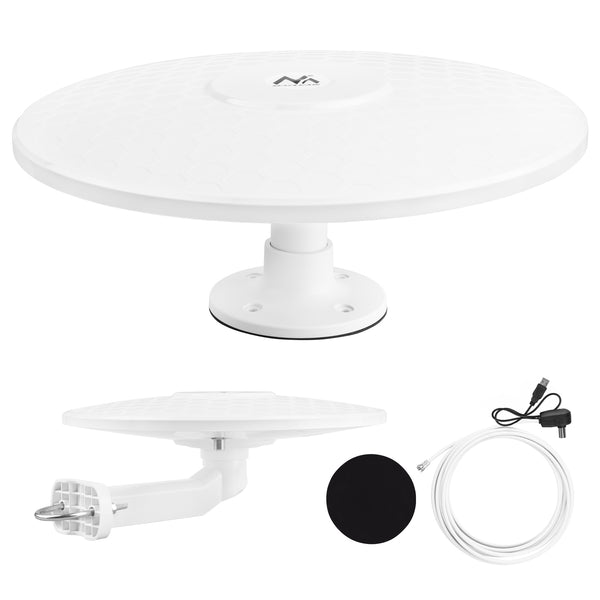 Maclean DVB-T/T2 HEVC Rundstrahlantenne, aktiv, Camper, zentrale Kabelbefestigung, MCTV-104