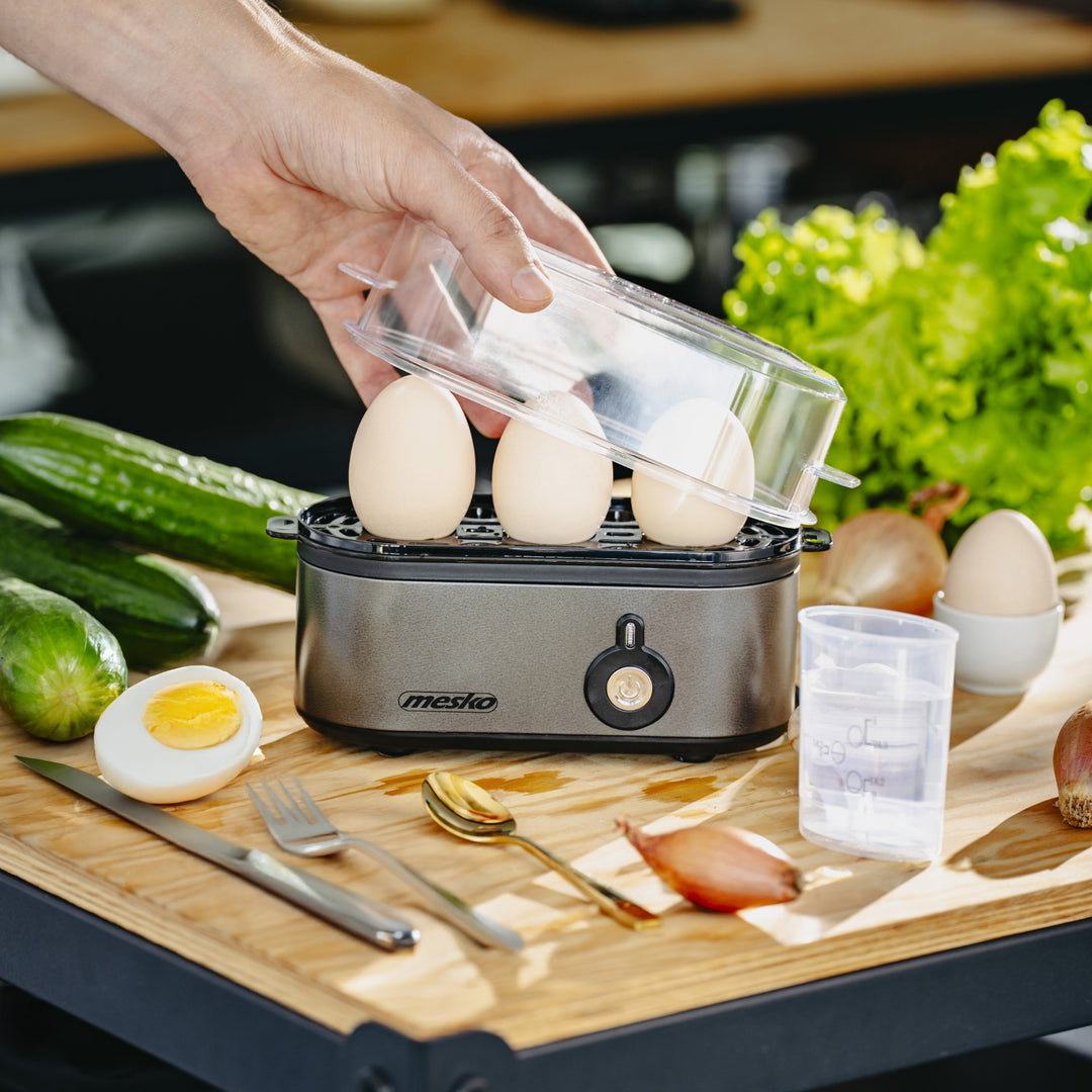 Mesko Eierkocher für 3 Eier, Leistung 210W, wählbare Kochstufe, Kontrollleuchte, MS 4485