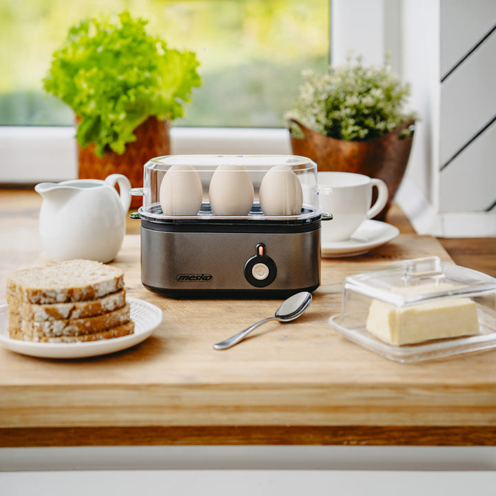 Mesko Eierkocher für 3 Eier, Leistung 210W, wählbare Kochstufe, Kontrollleuchte, MS 4485