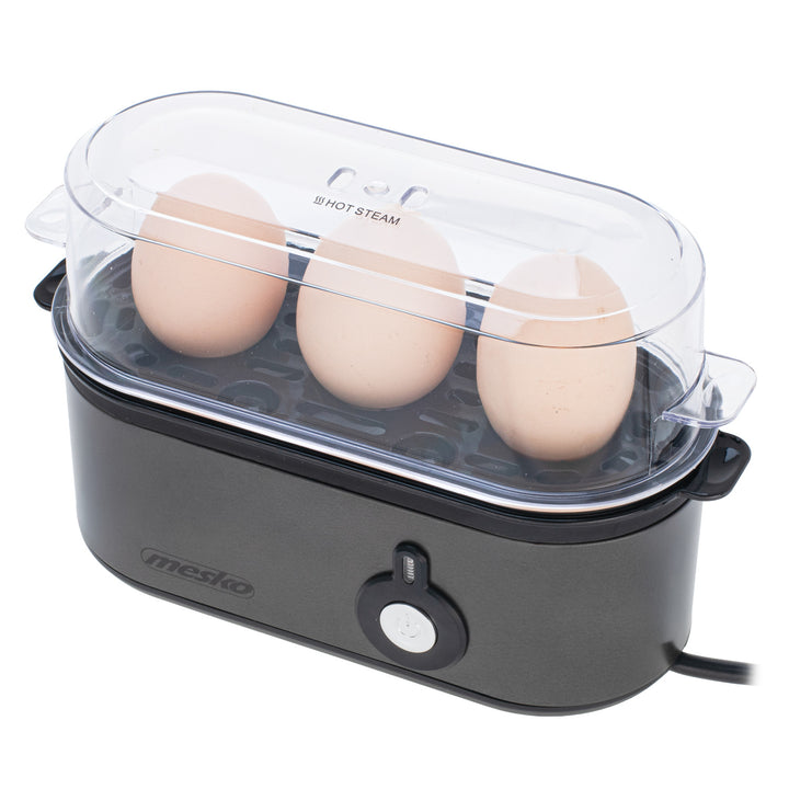 Mesko Eierkocher für 3 Eier, Leistung 210W, wählbare Kochstufe, Kontrollleuchte, MS 4485