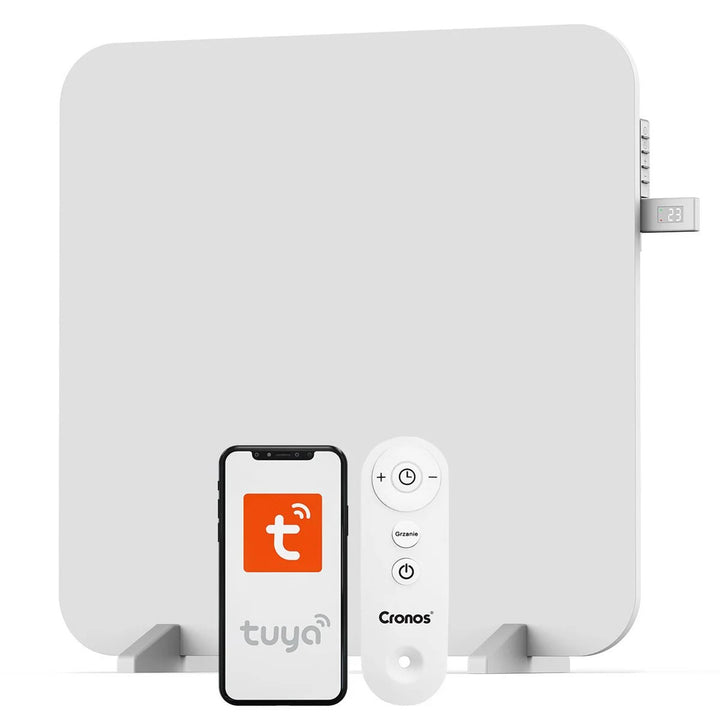 Cronos Infrarot-Heizung, 450W, mit Thermostat und Fernbedienung, regelbar von 10°C bis 50°C, geringer Energieverlust, Titanium CR-500