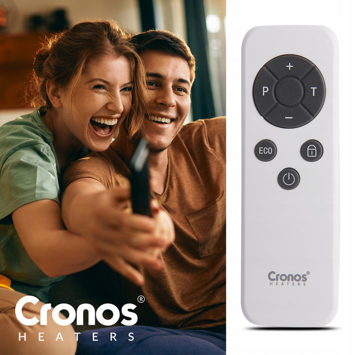 Cronos Infrarotheizung, 770W, Smartphone gesteuert, eingebauter Thermostat, 98% Umwandlungsrate, Schutzart IP44, Synthelith PRO CRP-770TWP