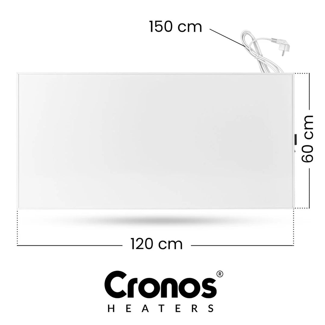 Cronos Infrarotheizung, 770W, Smartphone gesteuert, eingebauter Thermostat, 98% Umwandlungsrate, Schutzart IP44, Synthelith PRO CRP-770TWP