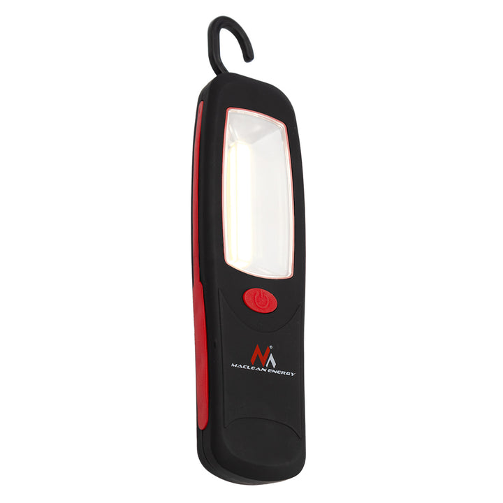 Maclean COB-LED-Werkstattlampe, Magnet, Haken, 3xAA, MCE03 + 3x Varta Industrial LR6/AA R-06-Batterien
