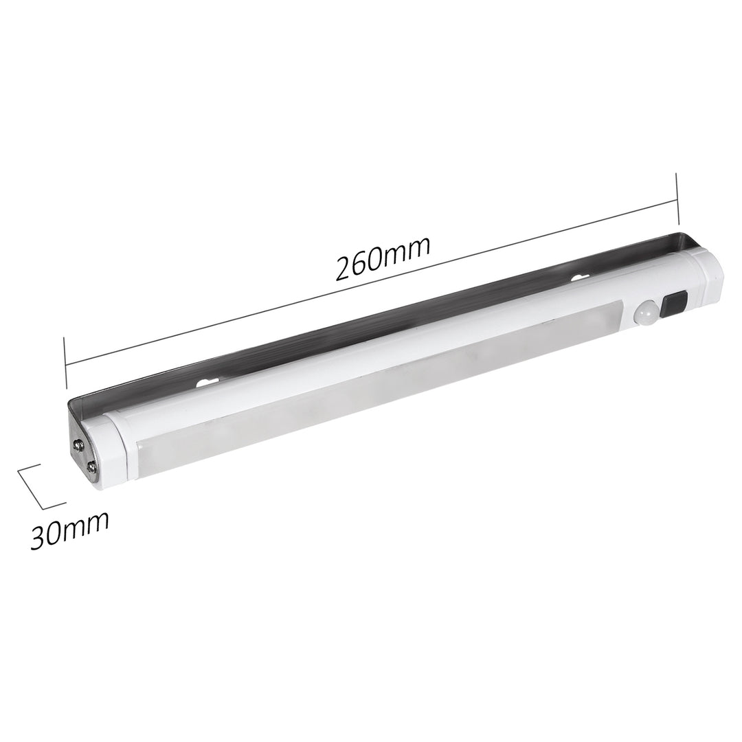 Maclean LED-Küchenleuchte, Unterbau 9 SMD, batteriebetrieben, PIR-Sensor ein/aus, MCE166 + 3x Varta Industrial LR6/AA R-06 Batterien