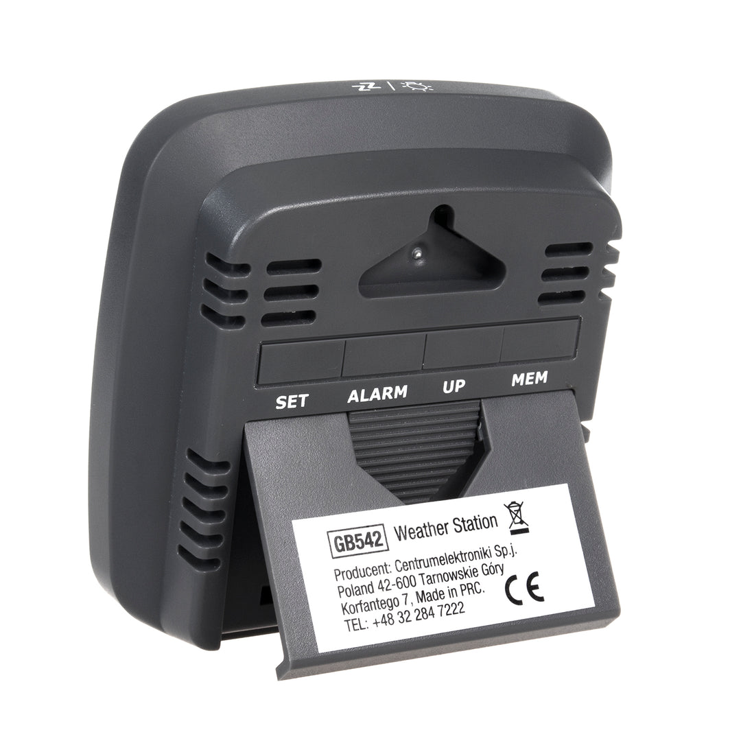 GreenBlue drahtlose Wetterstation, mit DCF, Kalender, Alarm, GB542 + 4x Varta Industrial AAA Alkalibatterie