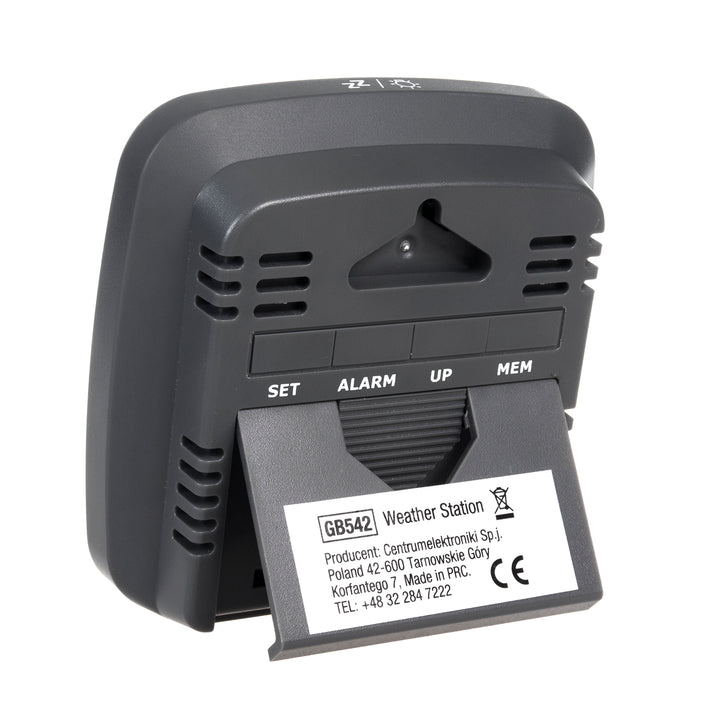GreenBlue drahtlose Wetterstation, mit DCF, Kalender, Alarm, GB542 + 4x Varta Industrial AAA Alkalibatterie