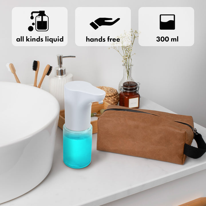 Promedix automatischer Spender, Spenderbehälter für Flüssigseifen, Desinfektionsflüssigkeiten, 300ml, 4xAA, weiß, PR-540W + 4 AA Varta Industrial Batterien