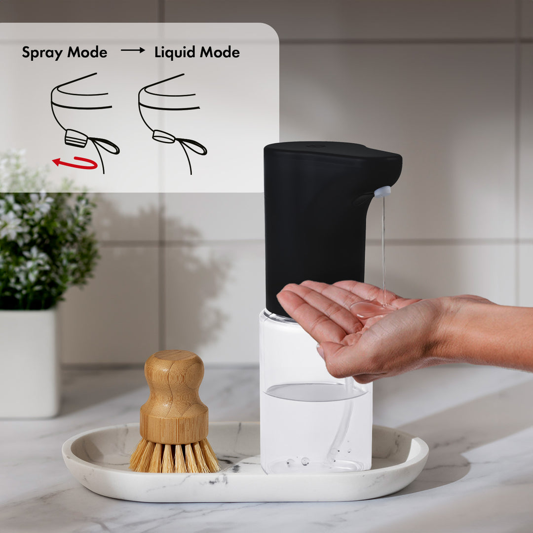 Promedix automatischer Spender, Spenderbehälter für Flüssigseifen, Desinfektionsflüssigkeiten, 300ml, schwarz, PR-540 B + 4 AA Varta Industrial Batterien