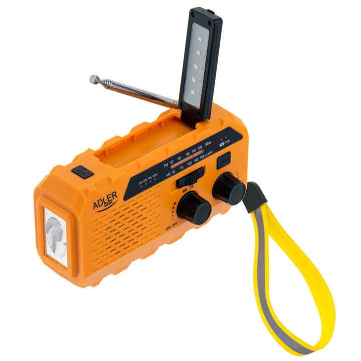 Adler Solarradio, 1200 mAh Akku, Taschenlampe, Handkurbel, AD 1197