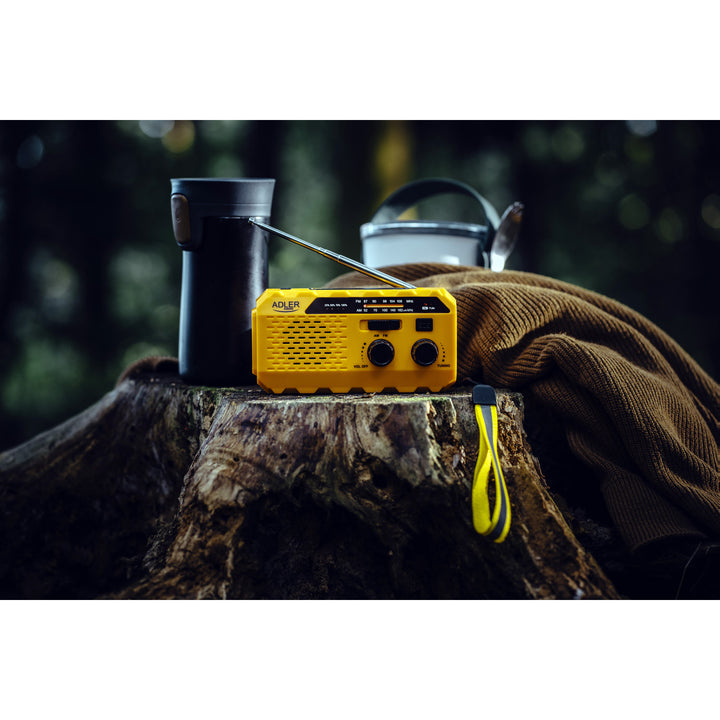 Adler Solarradio, 1200 mAh Akku, Taschenlampe, Handkurbel, AD 1197