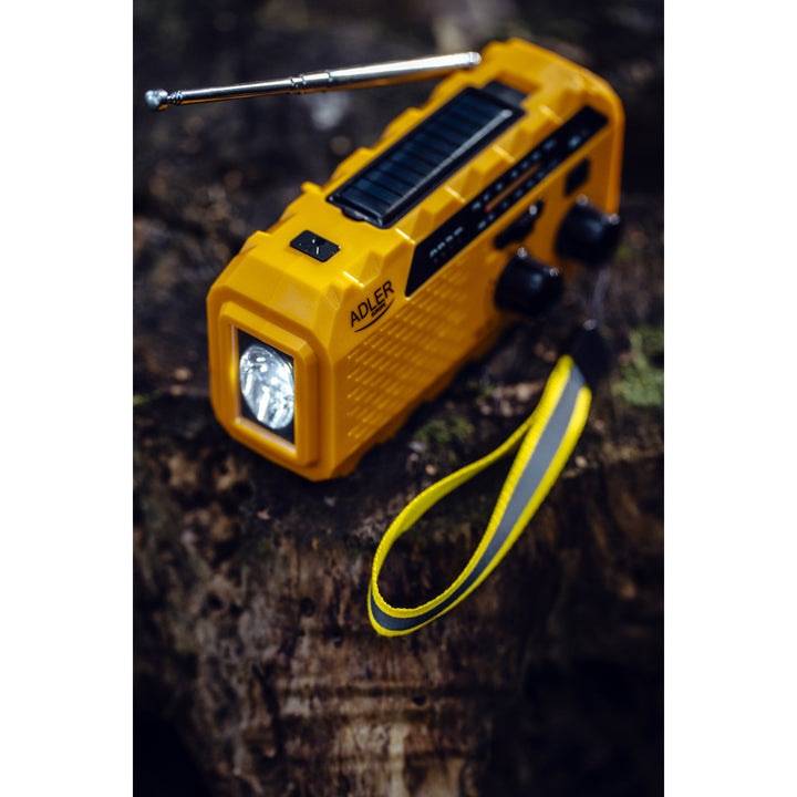 Adler Solarradio, 1200 mAh Akku, Taschenlampe, Handkurbel, AD 1197