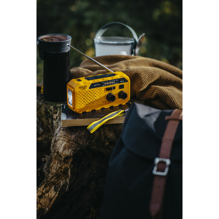 Adler Solarradio, 1200 mAh Akku, Taschenlampe, Handkurbel, AD 1197