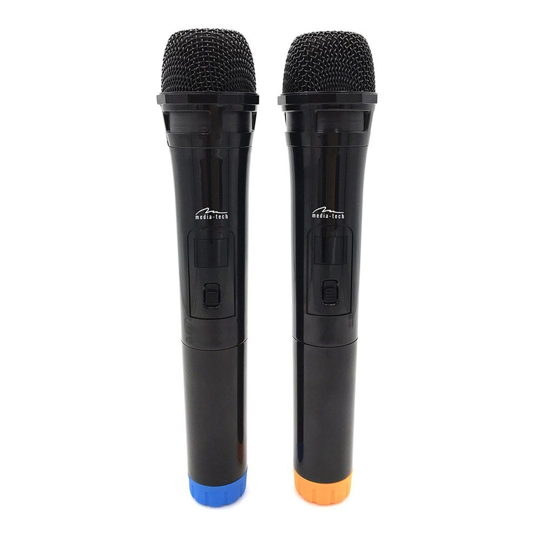 Zwei drahtlose Mikrofone mit USB-Empfänger für Lautsprecher mit Karaoke-Funktion, Mediatech MT395