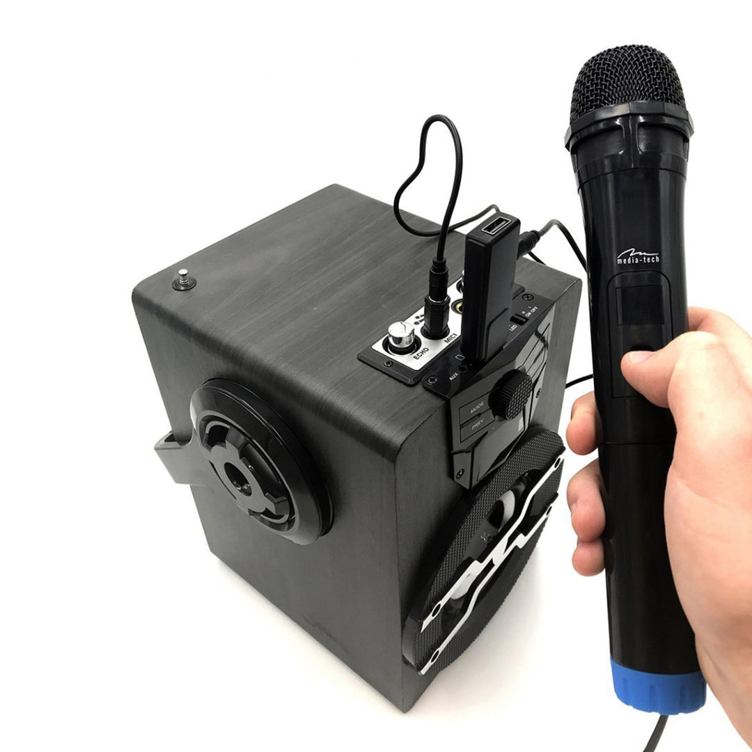 Zwei drahtlose Mikrofone mit USB-Empfänger für Lautsprecher mit Karaoke-Funktion, Mediatech MT395