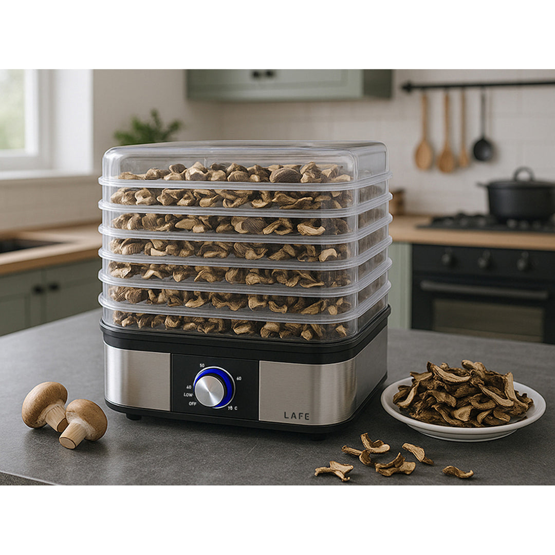 Laftrockner, für Pilze, Obst, Gemüse, 250W, 5 Siebe, Temperaturkontrolle, NutriDry
