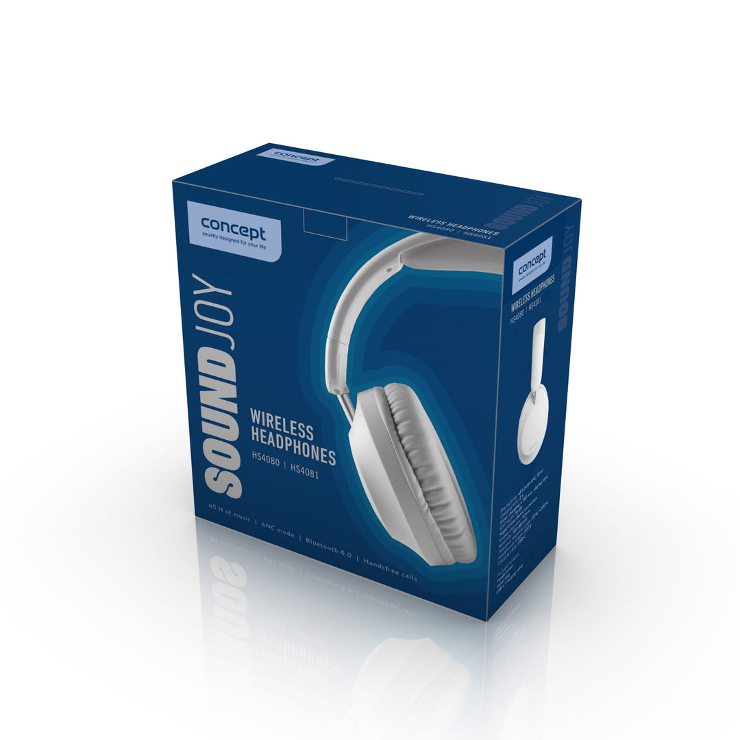 Concept SoundJoy kabellose In-Ear-Kopfhörer, bis zu 45 Stunden Wiedergabezeit, Bluetooth 6.0, Schnellladefunktion, aktive Geräuschunterdrückung bis zu 18 dB, weiß, HS4081