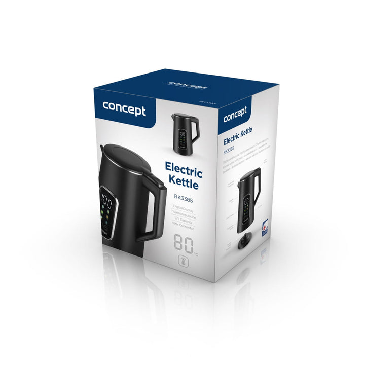 Concept Wasserkocher, 1,7 l, Temperaturregelung, LED-Display, Cool-Touch-Oberfläche, Wasserstandsanzeige, RK3385