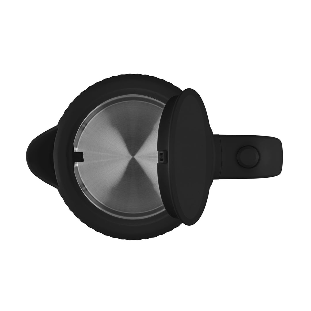 Concept Kunststoff-Wasserkocher, 1,7 l, geriffeltes Design, dreifaches Sicherheitssystem, Sedimentfilter, Wasserstandsanzeige, schwarz, RK2391