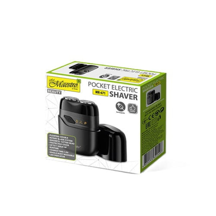 Elektrischer Rasierer Maestro, 2 Aufsätze, USB-C-Laden, Laufzeit bis zu 60 Minuten, einfache Reinigung, MR-671