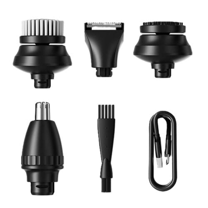 Maestro 5-in-1 Rasierset, Rasierer, Nasentrimmer, Gesichtsreinigungsbürste, Massageaufsatz, Haartrimmer, wasserdichtes Gehäuse, bis zu 60 Min. Laufzeit, MR-674