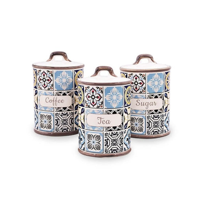 Urlaub in Porto Maestro Keramikbehälter-Set, 3 Elemente, Fassungsvermögen 800ml, Silikondichtung, MR-20005-03CS