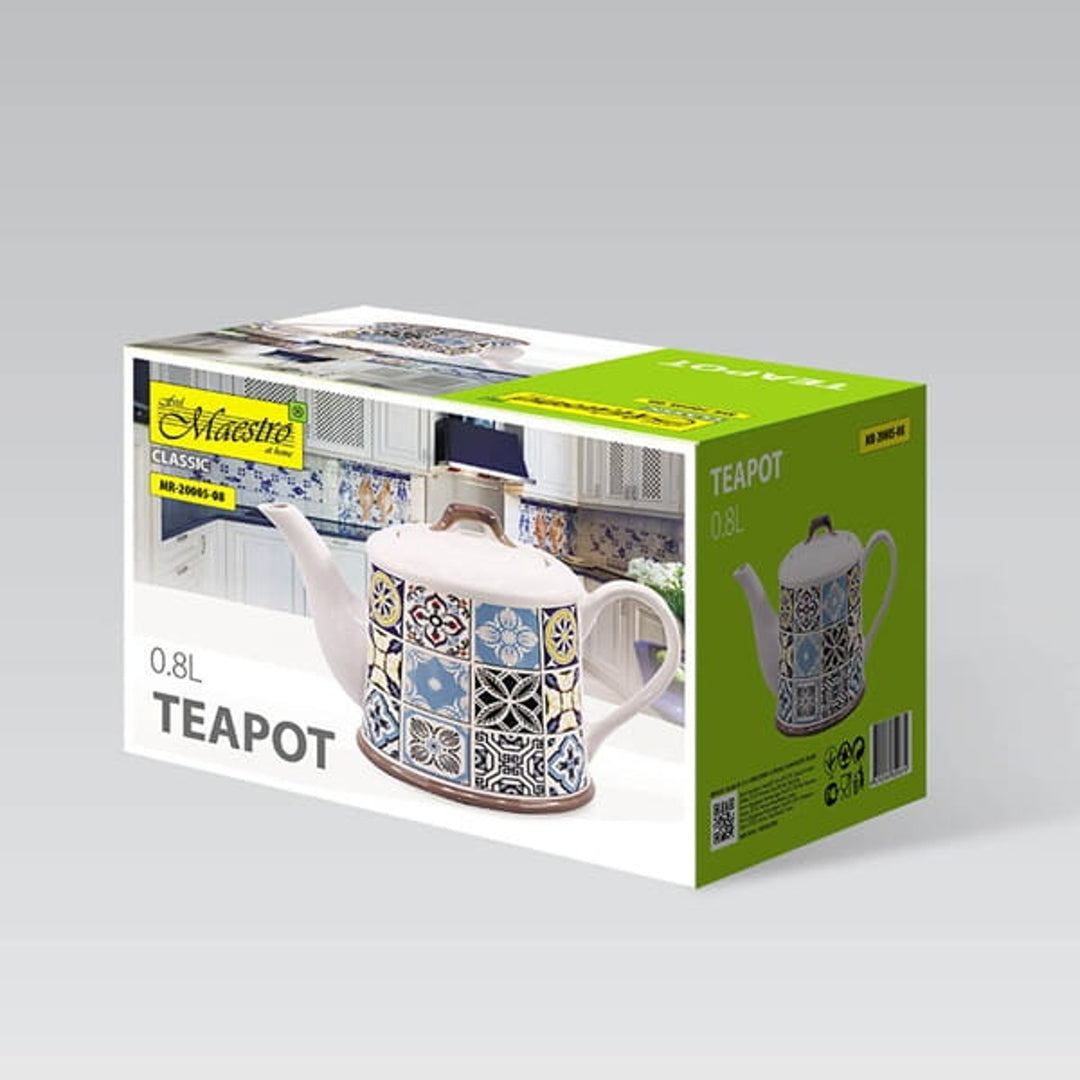 Urlaub in Porto Keramik-Teekanne von Maestro, Inhalt 800ml, MR-20005-08