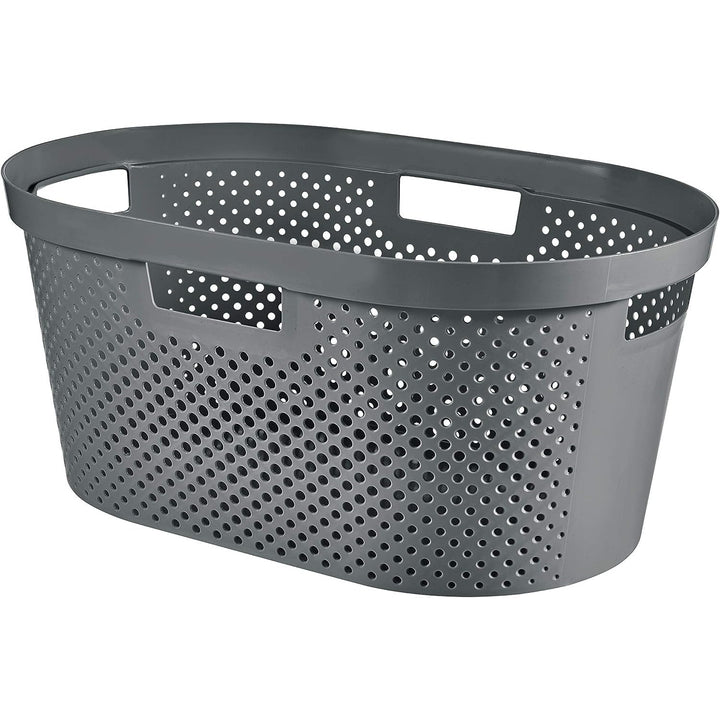 Curver Infinity Recycelte Mangeln / Wäschekörbe, 40L Kapazität, dunkelgrau, 100% recycelt, 245675