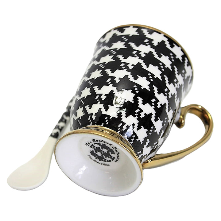 Becher Pepite Goldgriff Basis Löffel Porzellan Exklusiv, Königin Isabel