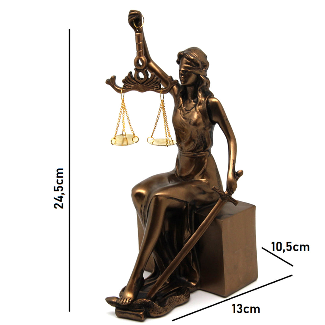 Themis-Figuren mit Waage und Schwert, Buchauflagen, Königin Isabel, 2 Stück