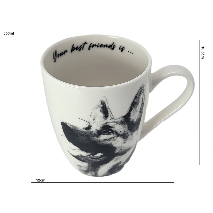 Königin Isabel Porzellanbecher, Deutscher Schäferhund, 350ml, Q1-05232