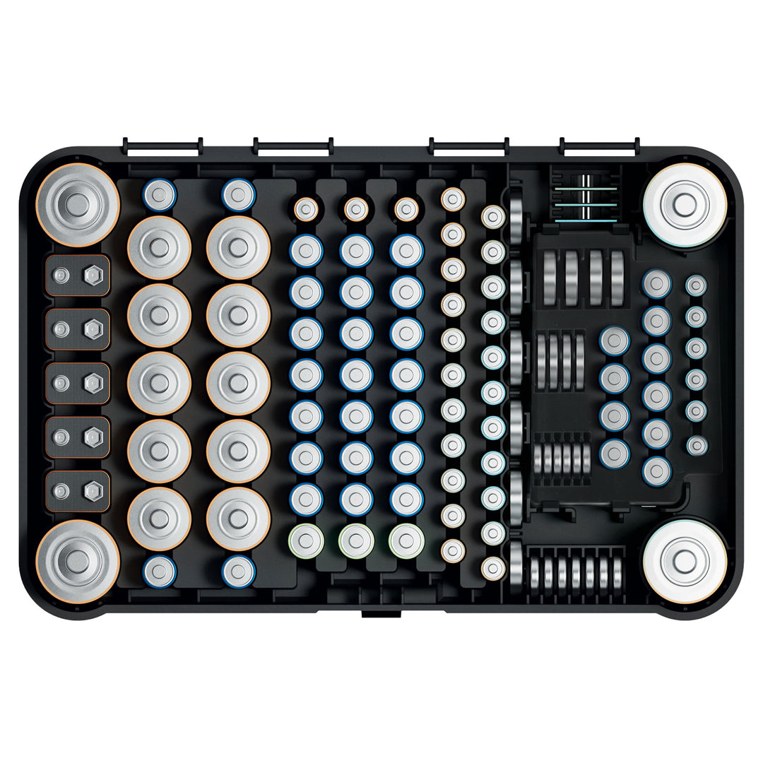 GreenBlue Batterie-Organizer, klarer Deckel, 115 Plätze, Varta Box GB189, 3 Stück